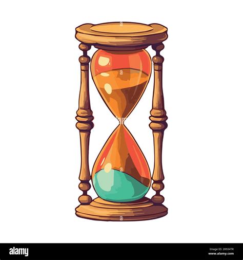 An Hourglass With Loose Sand Hourglass Icon An Old Watch Color Flat Vector Illustration