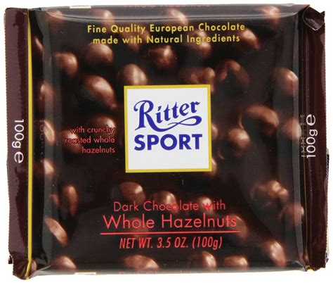 Amazon Ritter Sport Dark Chocolate With Whole Hazelnuts 3 5