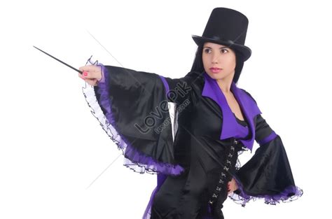 Woman Magician Isolated On White Background Picture And Hd Photos