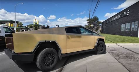 The 24 Karat Gold Plated Tesla Cybertruck Is Real Its A World First