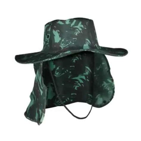 CHAPÉU AUSTRALIANO EM BRIM CAMUFLADO PROTEÇÃO DE PESCOÇO MARCA