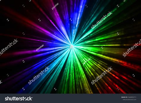 Colourful Laser Light Beams Taken Dark Stock Photo 1569055711