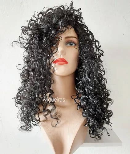 Peruca Tradicional Cacheada Preta Afro Lace Front Wig