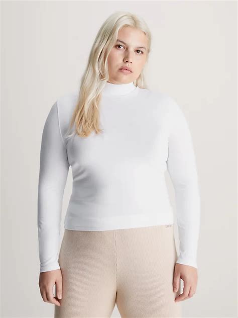 Slim Modal Mock Neck Top Calvin Klein® K20k206067yaf