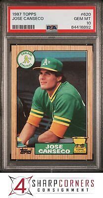 1987 TOPPS ALL STAR ROOKIE 620 JOSE CANSECO ATHLETICS PSA 10 EBay