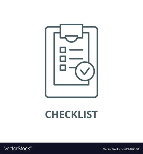 Checklist Line Icon Checklist Outline Royalty Free Vector