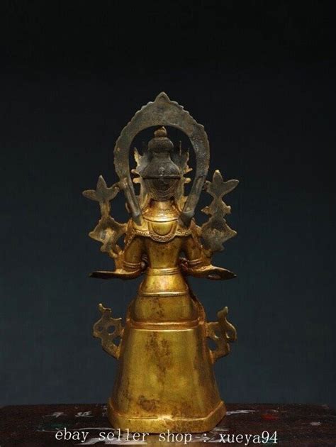 China Old Tibet Buddhism Bronze Gilt Maitreya Boddhisattva Buddha