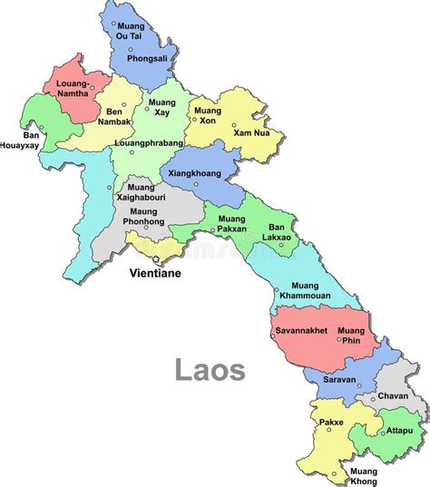 Laos Map Drawing