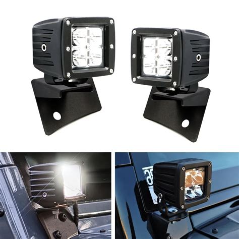 Pcs W X Inch Led Fog Light Pod Kit With A Pillar Mounting Brackets