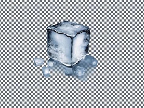 Psd Ice Cube Isolated On Transparent Background Premium Ai Generated Psd