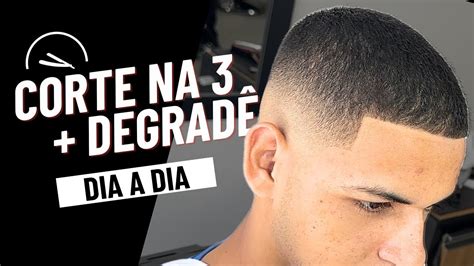 Corte na 3 Degradê Mid Fade em menos de 30 minutos Dia a dia