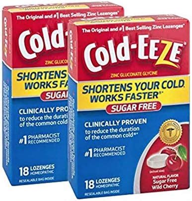 Amazon Cold Eeze Sugar Free Cherry Lozenges Twin Pack 18 Count