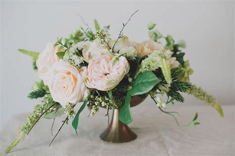 Diy Silk Flower Centerpiece Green Wedding Shoes