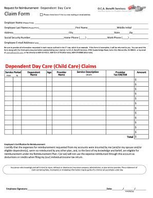 Fillable Online Fsa Med Dcap Iop Reimbursement Claim Form Fax