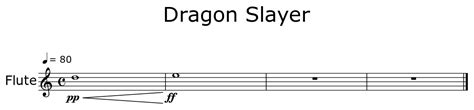 Dragon Slayer Sheet Music For Flute