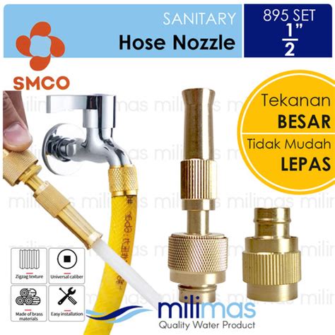 Jual Smco Semprotan Air Lurus Kuningan Brass Hose Nozzle Anti