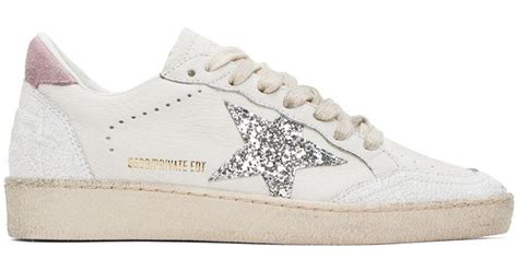 Golden Goose Ssense Exclusive White And Beige Limited Edition Ballstar Sneakers In Black Lyst