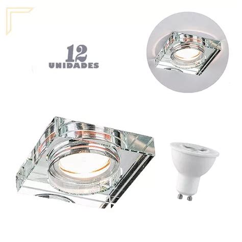 Spot De Cristal Espelhado Embutir Ac Corredor Led