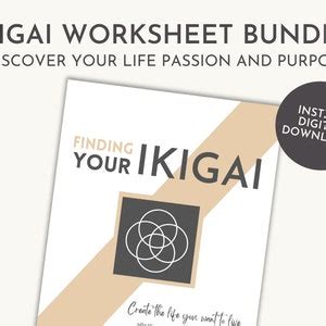 Find Your Ikigai Printable Worksheet Ikigai Planner Ikigai Etsy