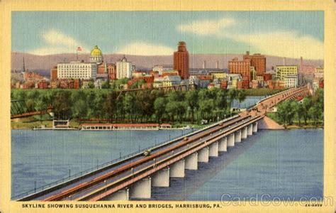 Skyline Showing Susquehanna River And Bridges Harrisburg Pa