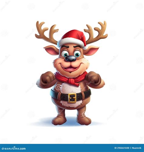 Whimsical Funny Deer AI Generated Cartoon Cliparts Artwork Stock Photo