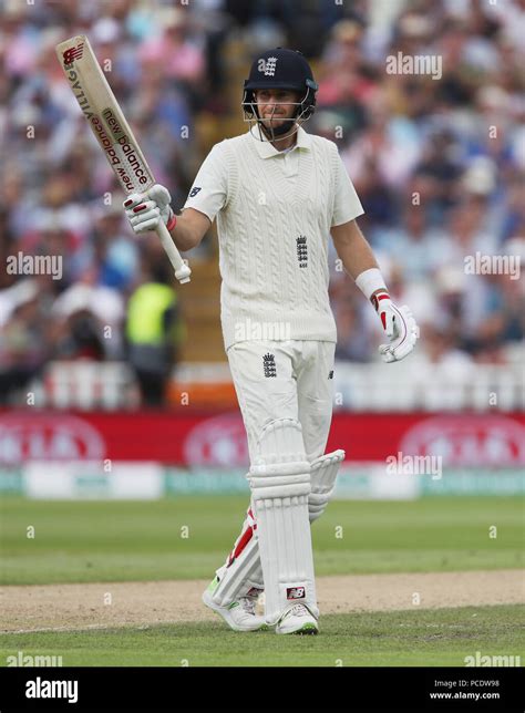 England Captain Joe Root Waves His Bat To The Dressing Room After