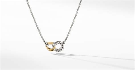 Belmont Double Curb Link Necklace With K Gold David Yurman In