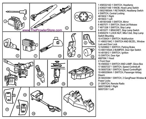 Chrysler Plymouth Prowler Factory Parts Switches