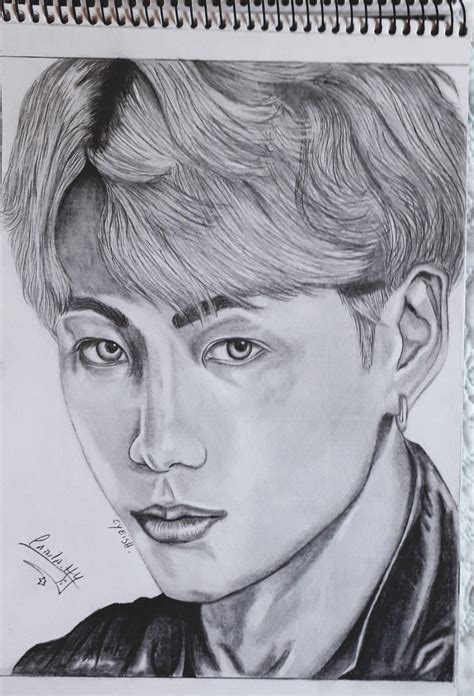 Drawing Of Bts Jk Bts Drawings Male Sketch Art Art Background Kunst