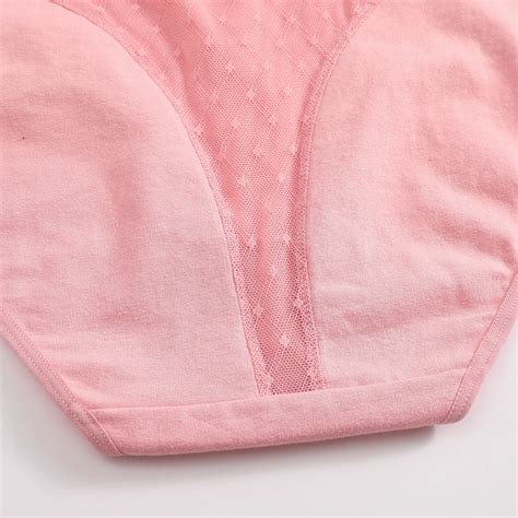 FINETOO New Hot Women Cotton Sexy Lace Daily Mid Waist Briefs Panties Underwear Lady
