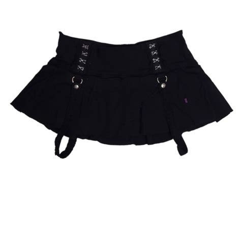 Tripp Nyc Skirts Vintage Y K Tripp Black Goth Ruffle Detail Bondage