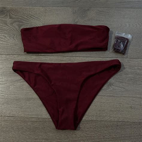 Glassons Burgundy Bikini Set Top Size 8 Best Depop