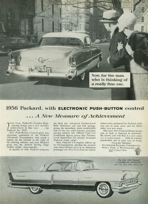 Electronic Push-Button Control - Packard Caribbean ad 1956 USN