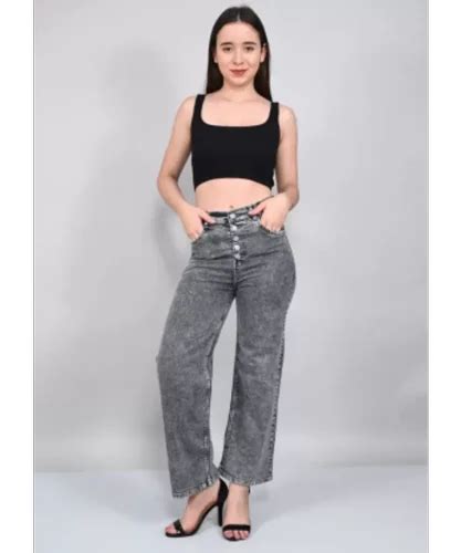 Regular Women Flared Mid Rise Grey Jeans Button At Rs 360piece In New Delhi