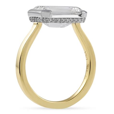 Carat Emerald Cut Lab Diamond Bezel Set Ring Lauren B Jewelry