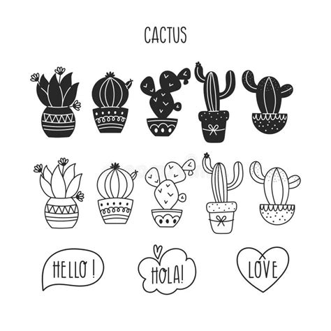 Colecciones De Cactus Silueta Vectorial Aislada Stock De Ilustraci N