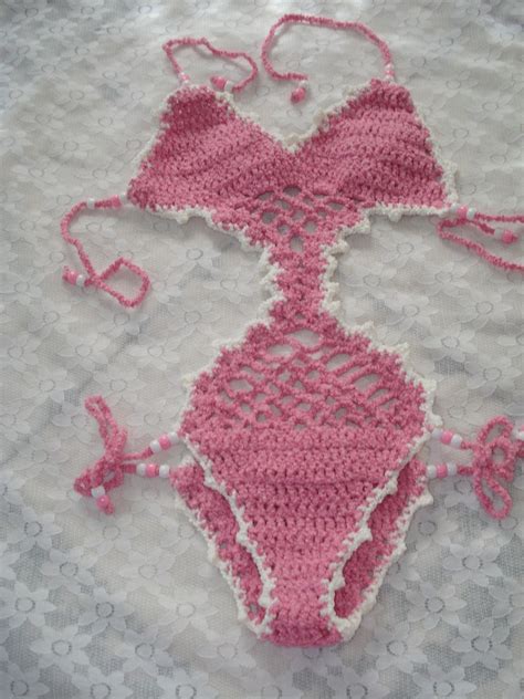 Crochet Monokini Swimsuit For A Girl 2 3 Year Old Pattern In Etsy Crochet Monokini Crochet