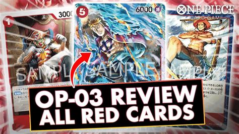 Op 03 All Red Cards Review [mighty Enemy] One Piece Card Game Youtube