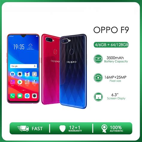 Telefone OPPO F9 Original Desbloqueado 6GB RAM 64GB ROM 6 3 Polegadas