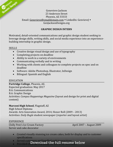 How To Write A Perfect Internship Resume Examples Included