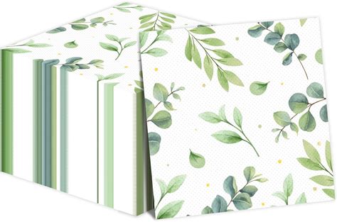 Amazon Pcs Eucalyptus Napkins Greenery Disposable Decorative