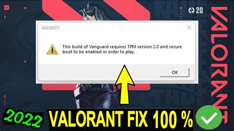 Valorant Error Fix This Build Of Vanguard Requires Tpm Version 2 0