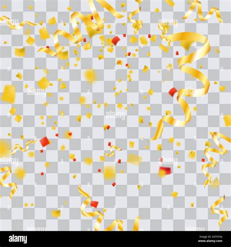 Gold Confetti On Transparent Checkered Background Foil Golden