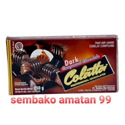 Jual Colatta Dark Coklat 250 Gram Colata Compound Chocolate Batang