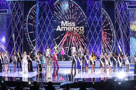 Contestants compete for the crown at the 2019 Miss America pageant. - ABC News