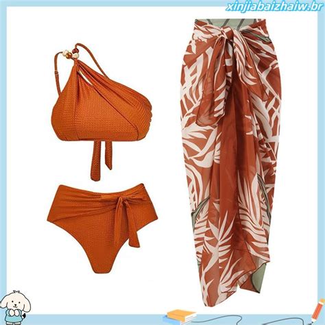 Bikini conjunto de praia Feminino maiô saia embutida moda saida de praia bojo Verde