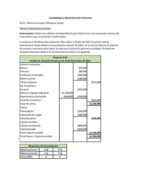 Ejercicio Sesión 3 Temas 5 y 6 Contabilidad y Administración