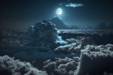 Premium Photo | Night sky with over the clouds