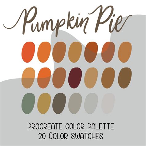 Procreate Palette Pumpkin Pie Color Palette Instant Etsy