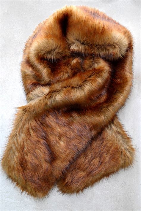 Chic Brown Stole Faux Fur Scarf Faux Fur Stole Brown Scarf 5400